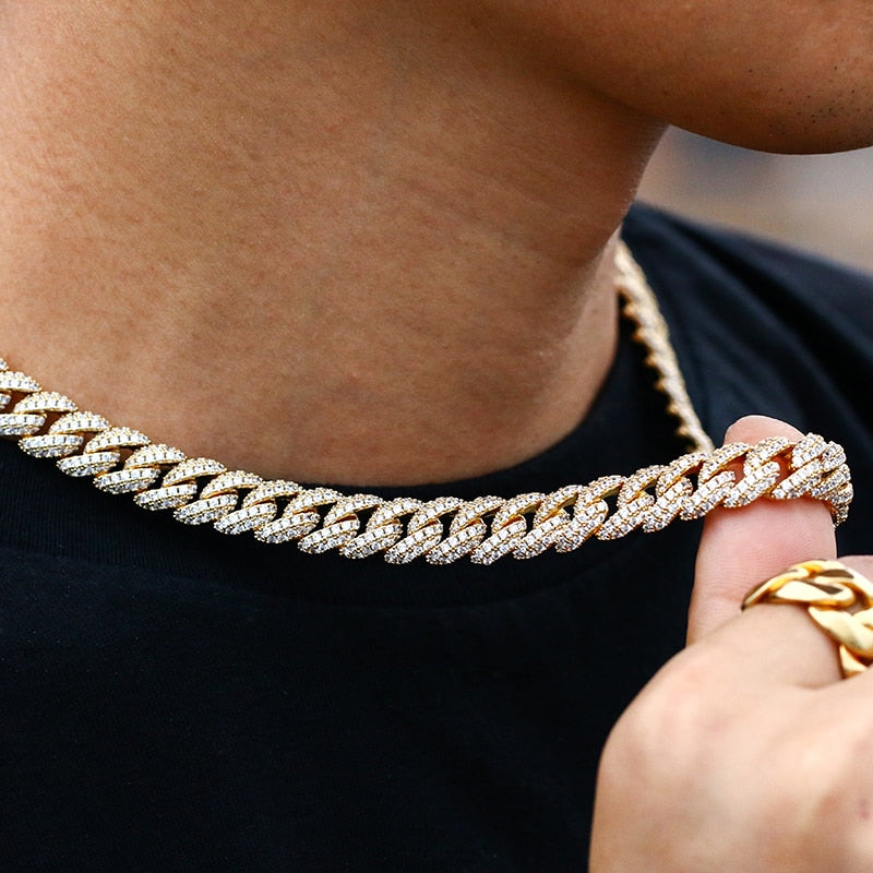 10mm Cuban Link Chain in Gold/Two Tone Rose Gold/White Gold - 18 inches