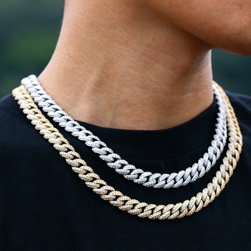 10mm Cuban Link Chain in Gold/Two Tone Rose Gold/White Gold - 18 inches