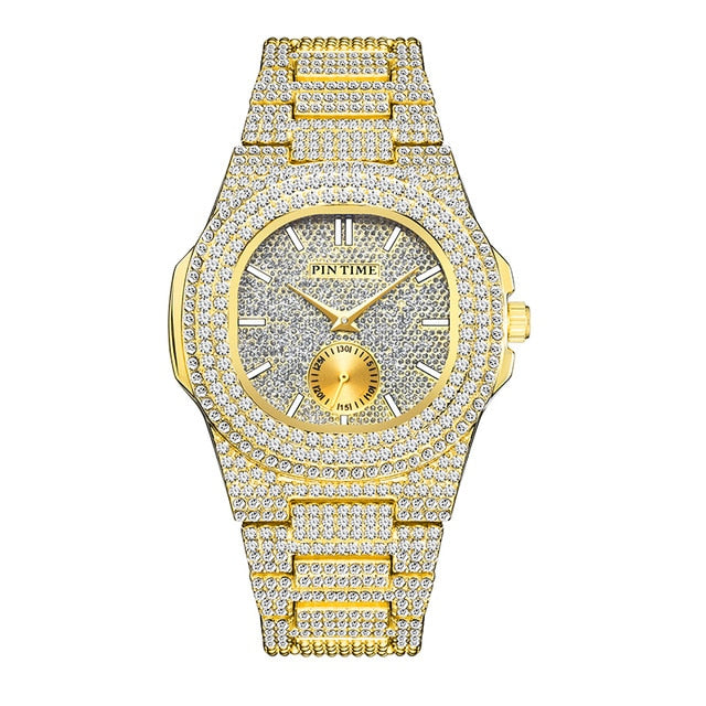 PP ICED OUT CZ DIAMOND BUST DOWN WATCH(4 color options)