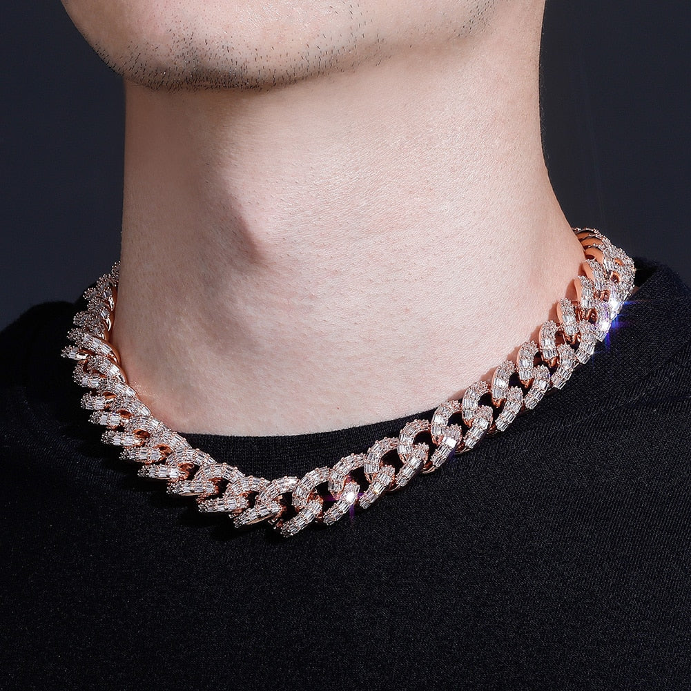 16mm Miami Baguette Cuban Chain Necklace