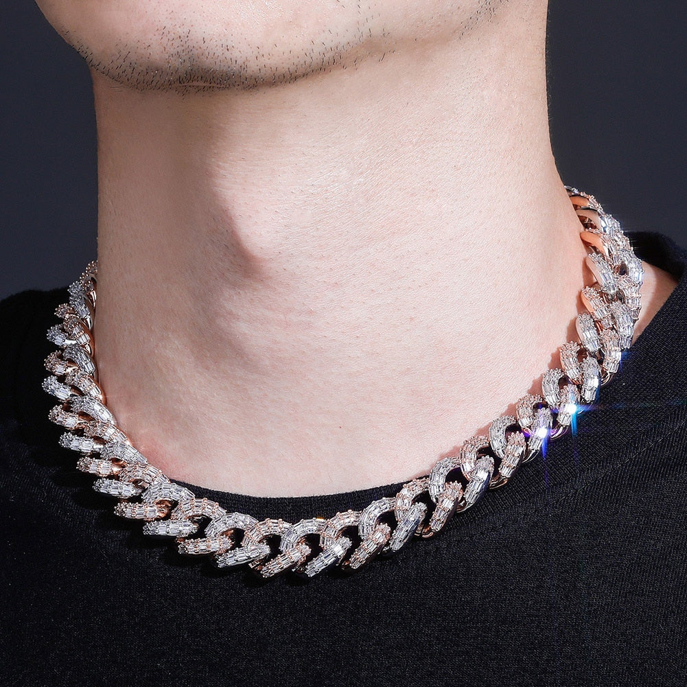 16mm Miami Baguette Cuban Chain Necklace