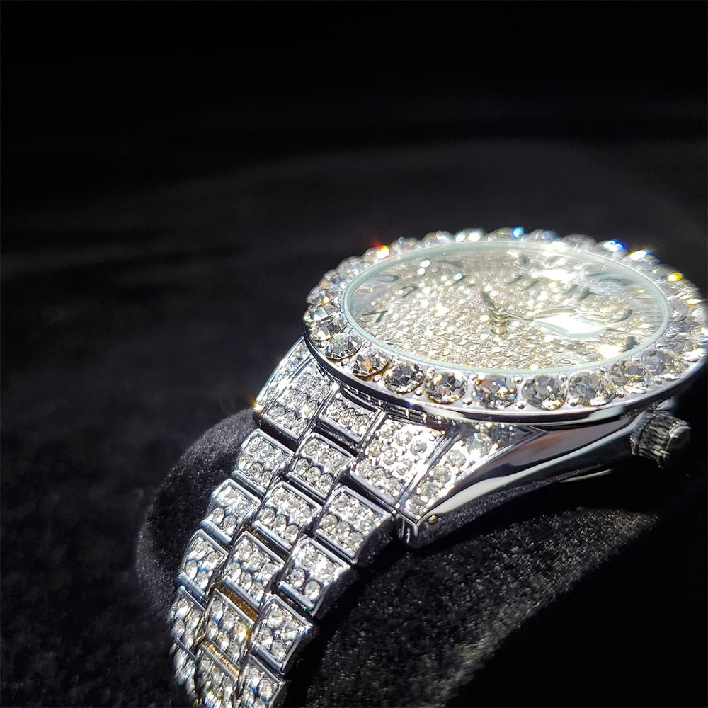 Icey arabic iced out watch - White Gold