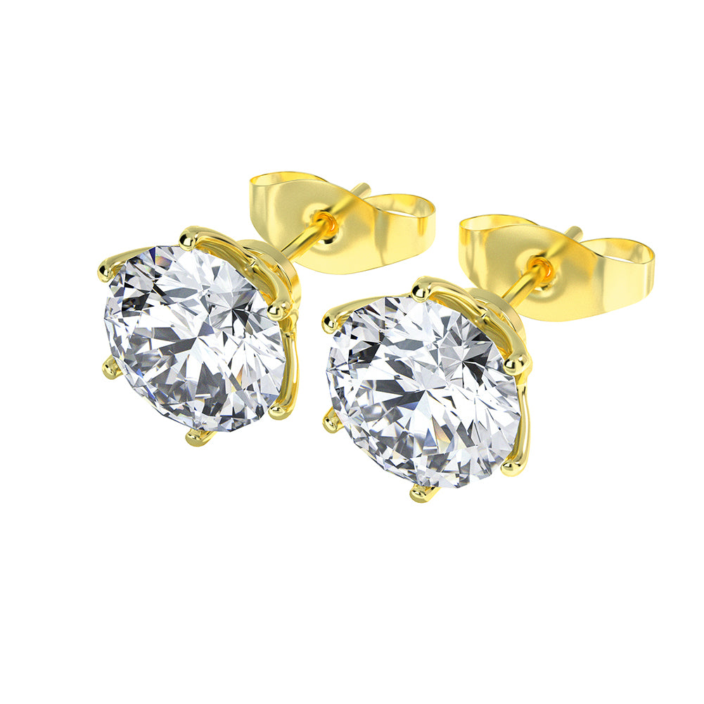 New Iced Round Cut VVS1 Moissanite Earrings - Gold/White Gold