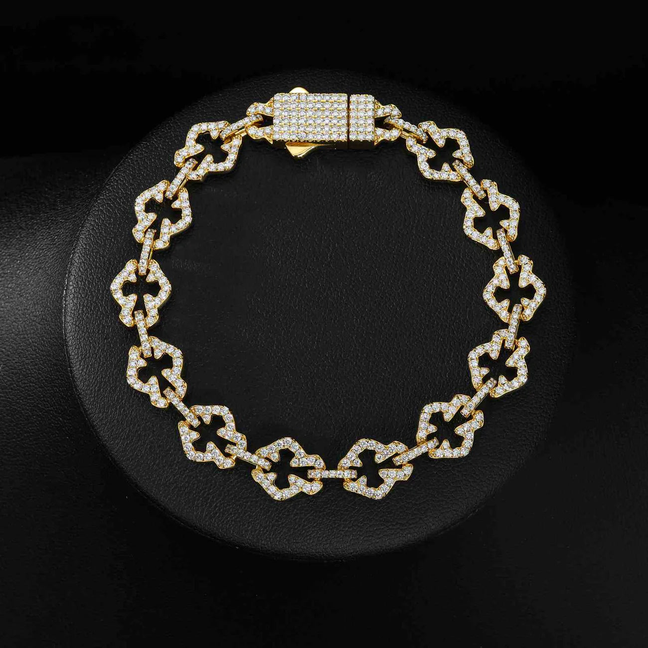 S925 Moissanite Slice Iris Cross Bracelet