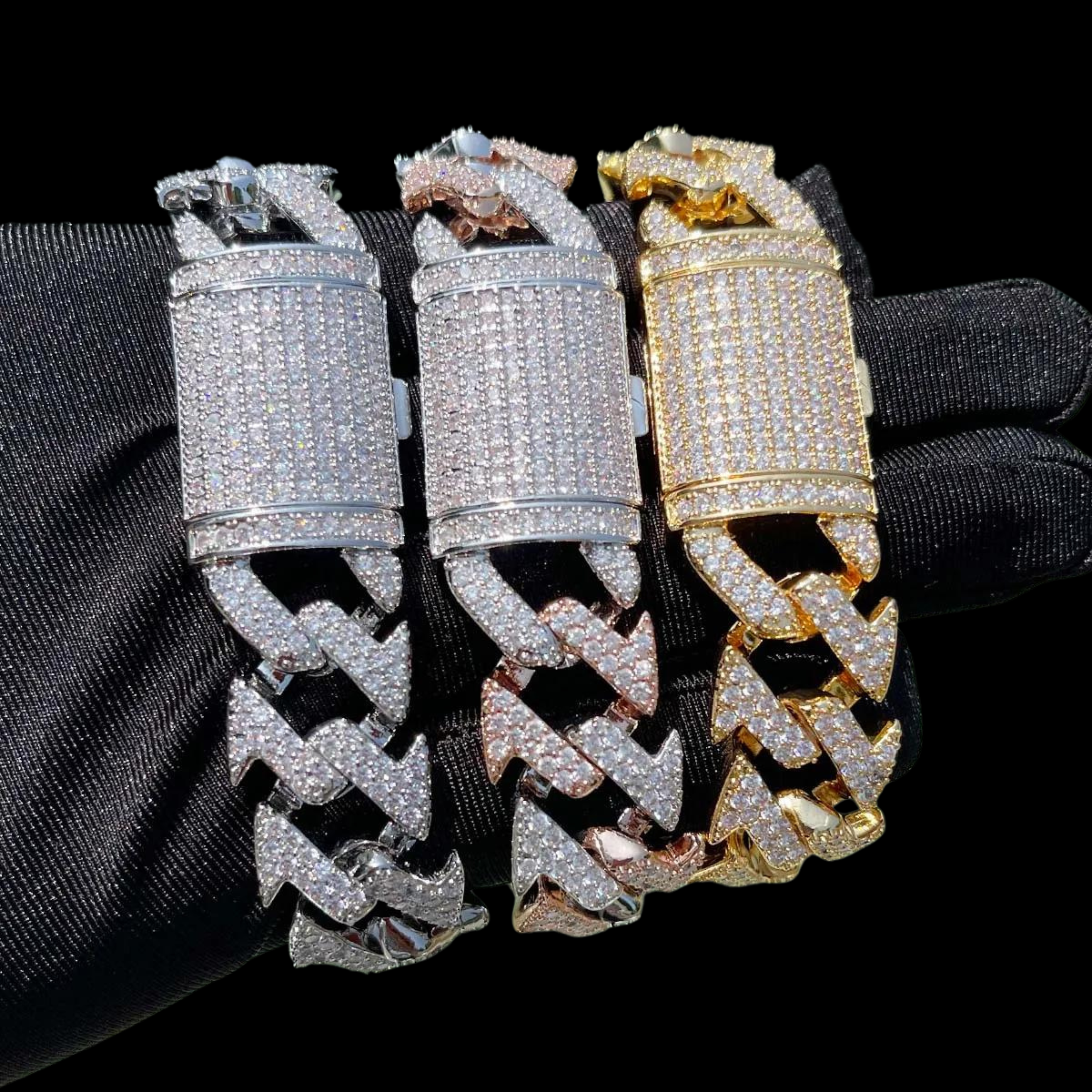 15MM Prong Lightning Diamond Link Bracelet