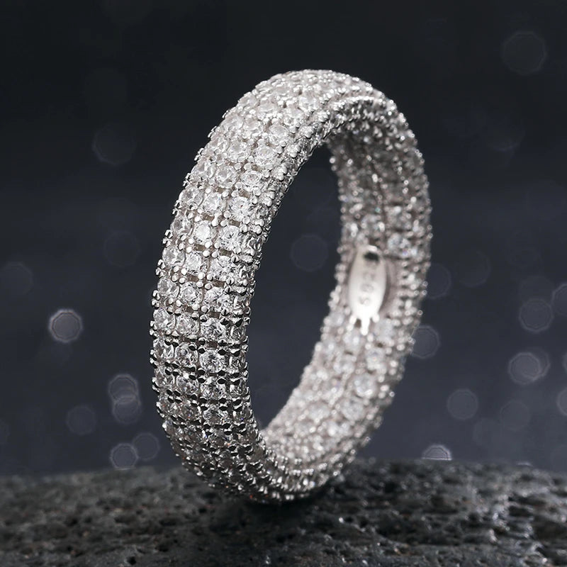 S925 Moissanite Eternity Diamond Band Ring