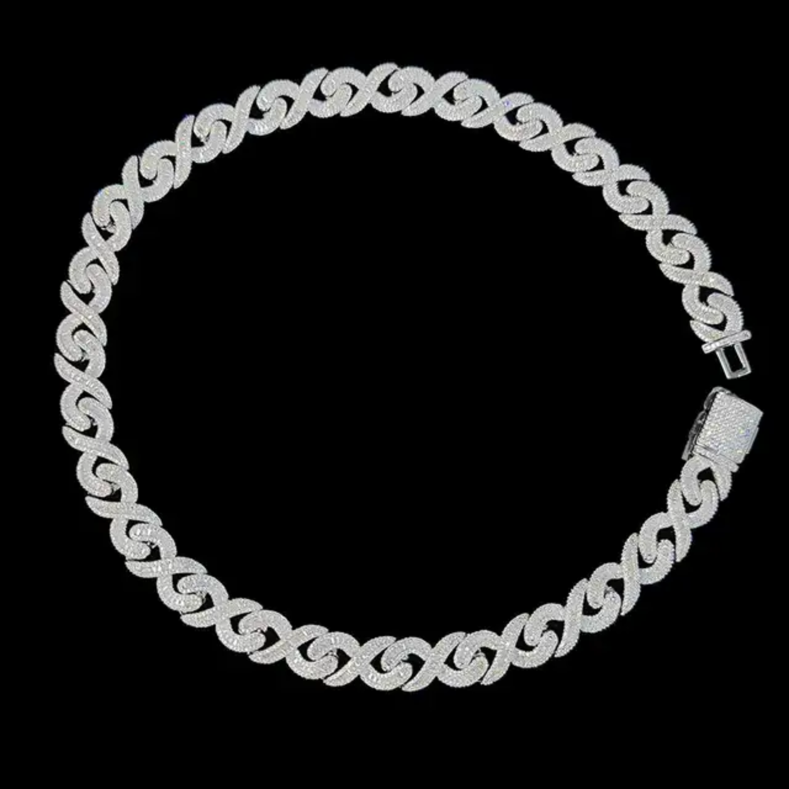 15mm Iced Out Baguette Infinity Link Necklace