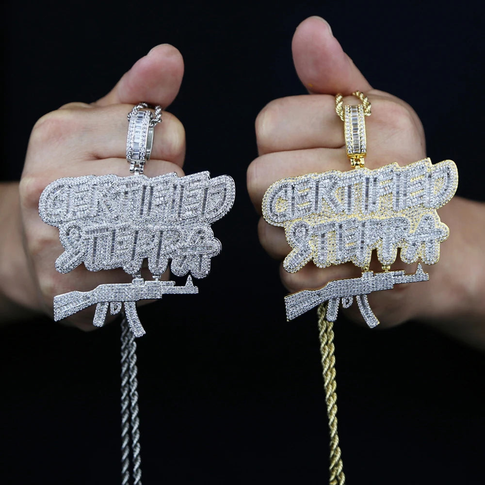 Iced Out "Certified Steppa" Letter Pendant Necklace