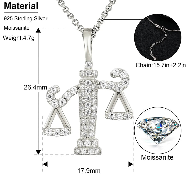 S925 Moissanite Weight Scale Pendant