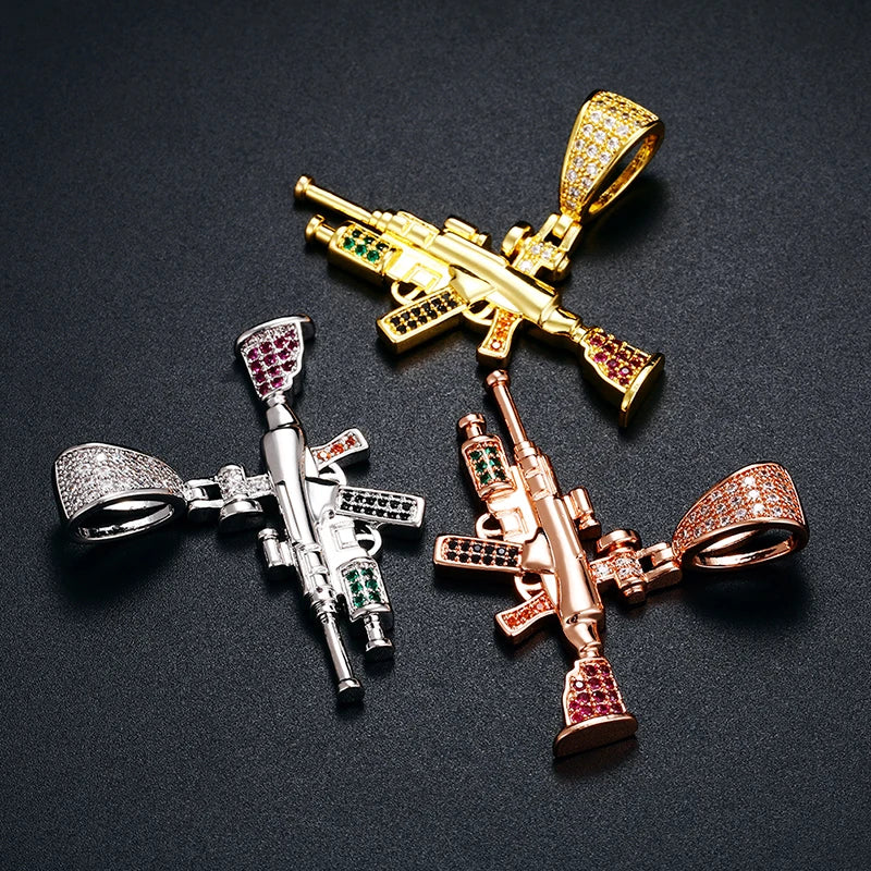 Assault Rifle Gun M4 Pendant Necklace - Icedgame & Co