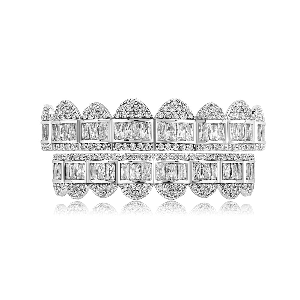 Icey Baguette Diamond Pave Grillz Set