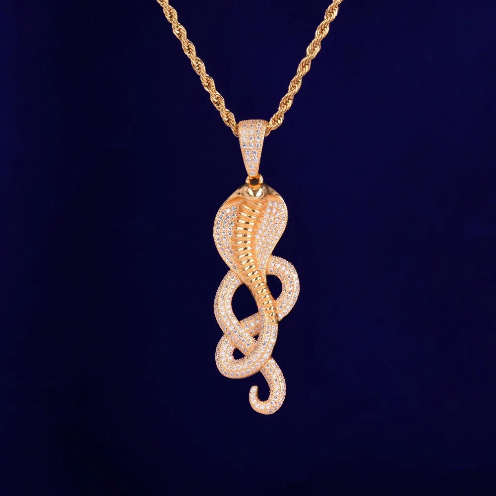 King Cobra Snake Pendant - Gold/Silver