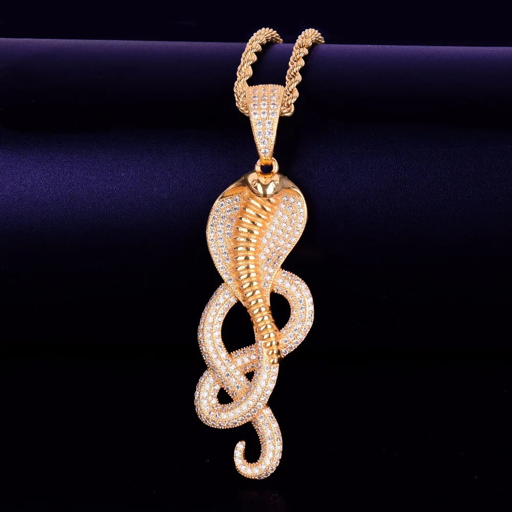 King Cobra Snake Pendant - Gold/Silver