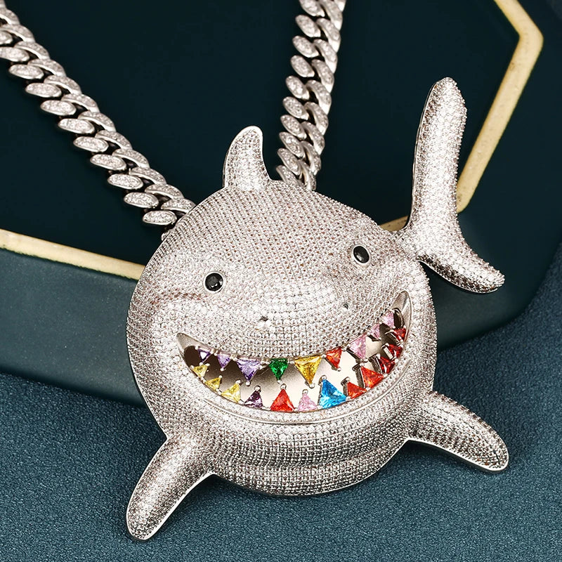 Big Head Shark Pendant Necklace - Icedgame & Co