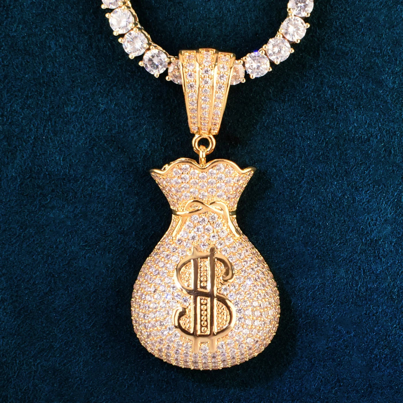 Dollar Money Sack Diamond Pendant