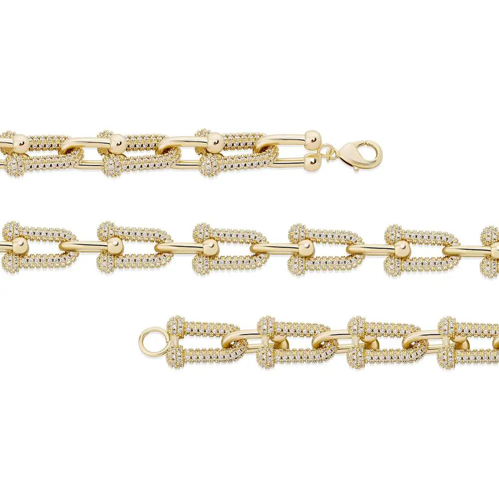 12mm Industrial Diamond Link Chain Bracelet - Icedgame & Co