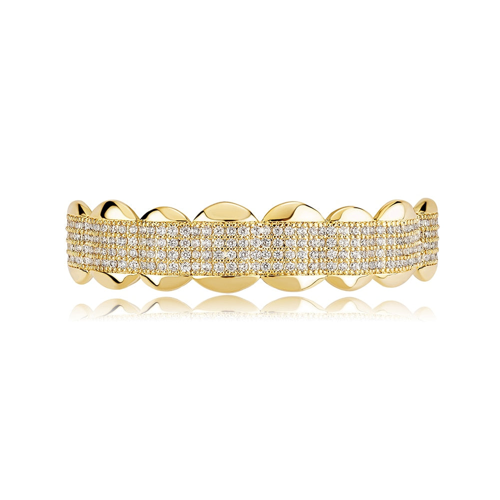 18K Iced Diamond Pave Set in Gold/White Gold