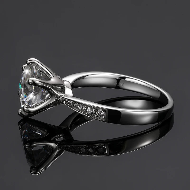Round Cut Moissanite Diamond Band Ring (3 Carat)