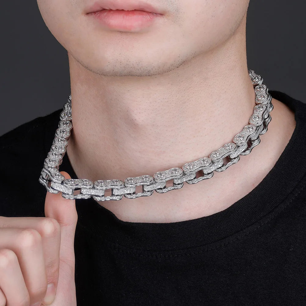 15mm Iced Roller Chain Necklace