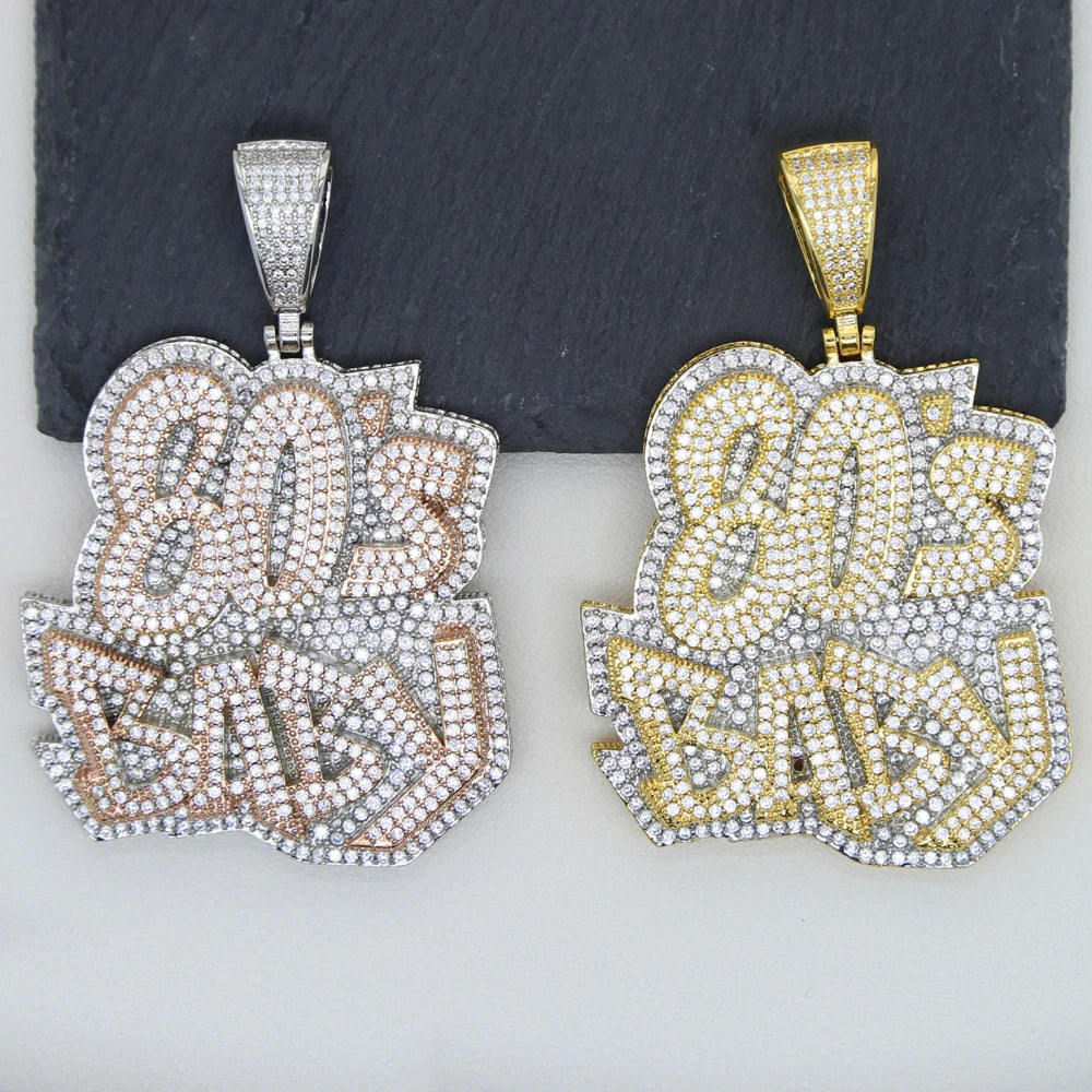 Iced Out Letters 80'S BABY Pendant Necklace