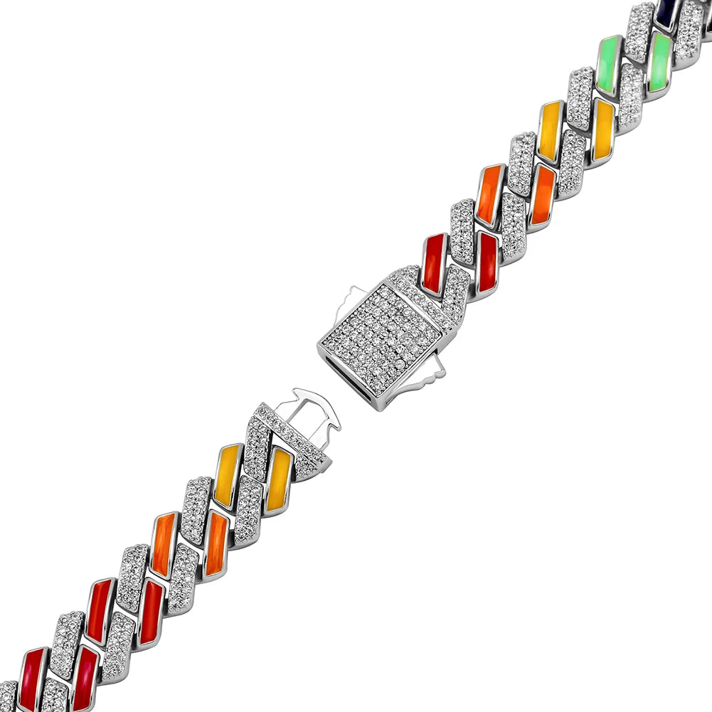 10mm Multi-Colored Rhinestone Chain Necklace