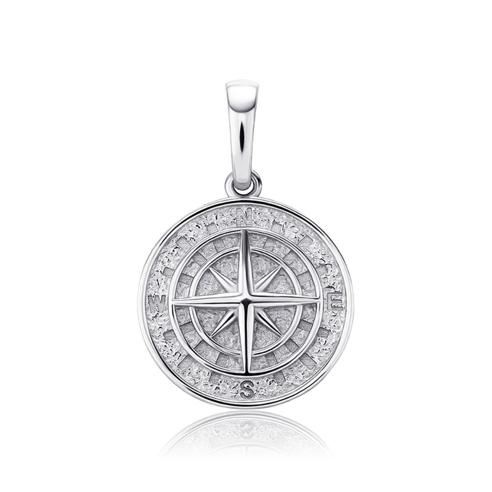 925 Sterling Silver Compass Pendant
