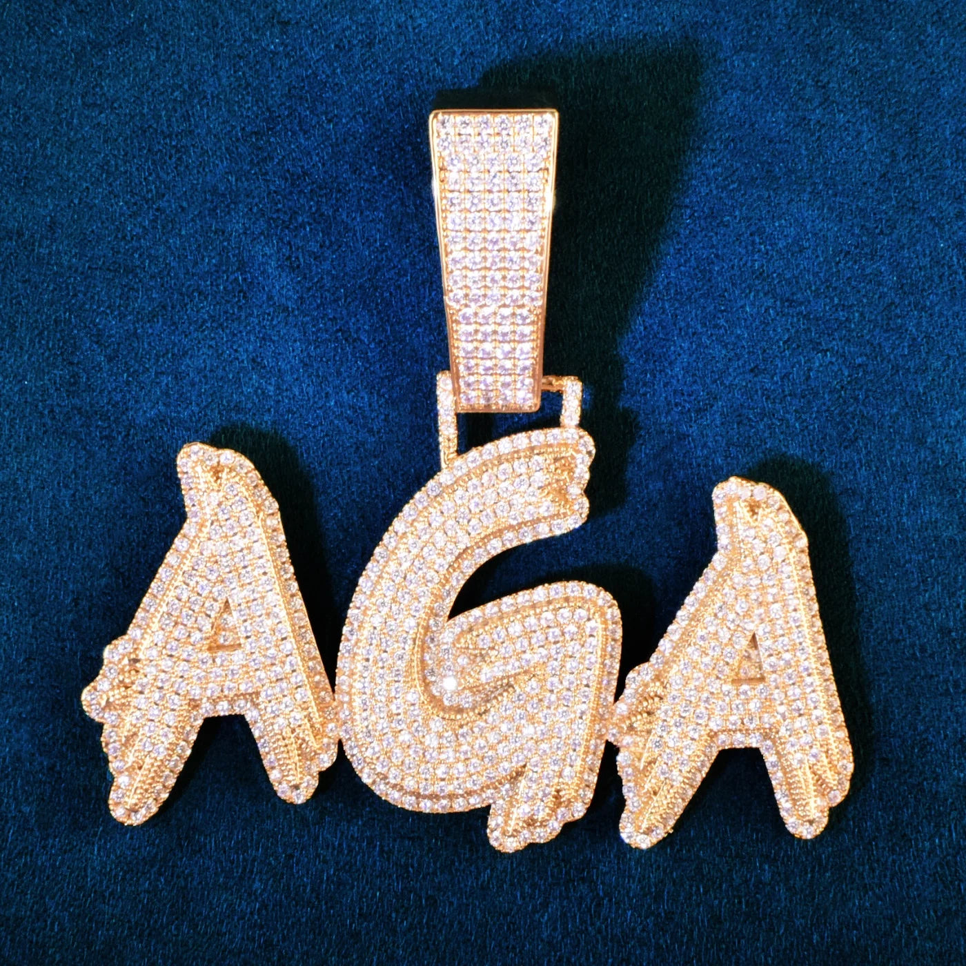 Layered Bold Brush Custom Letter Pendant - Icedgame & Co