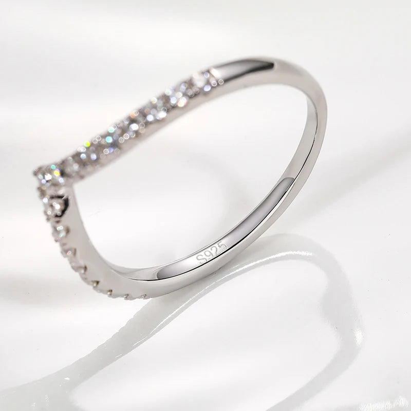 S925 Moissanite V Band Diamond Ring