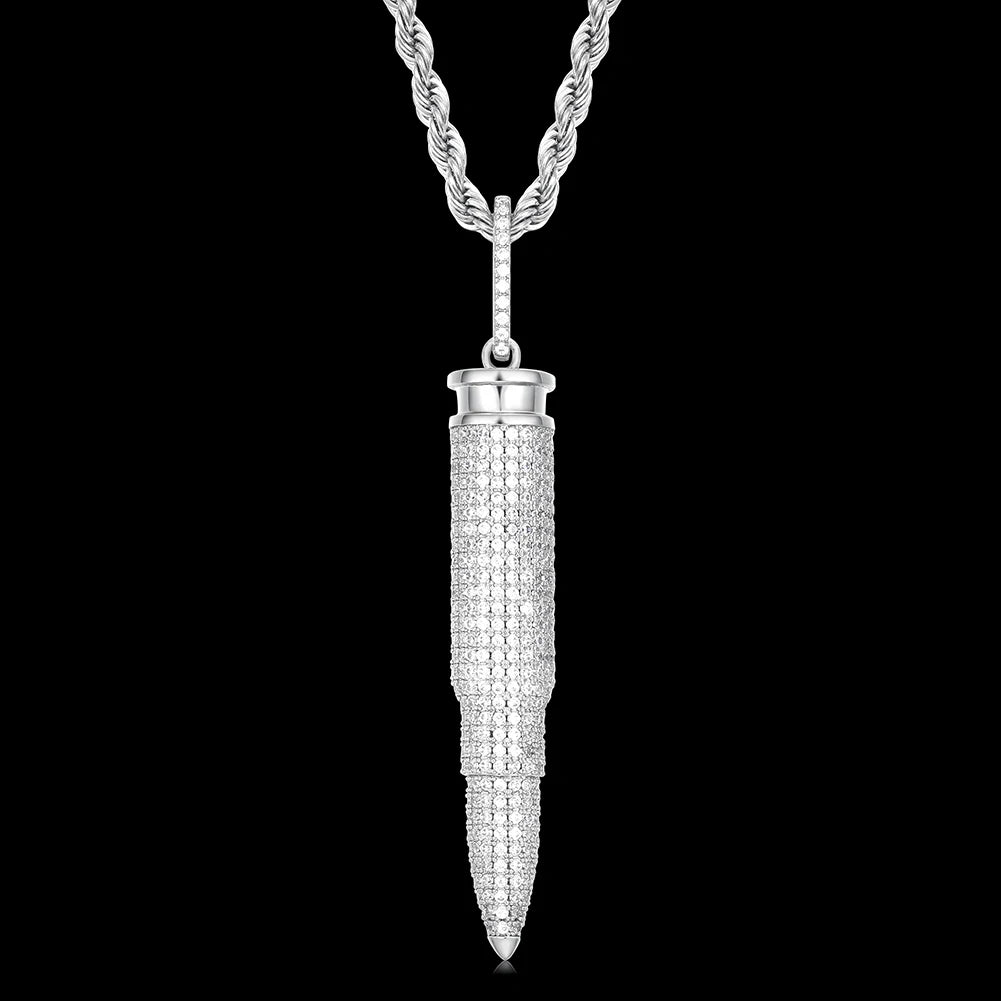 Fully Iced Out M16 Cartridge Pendant