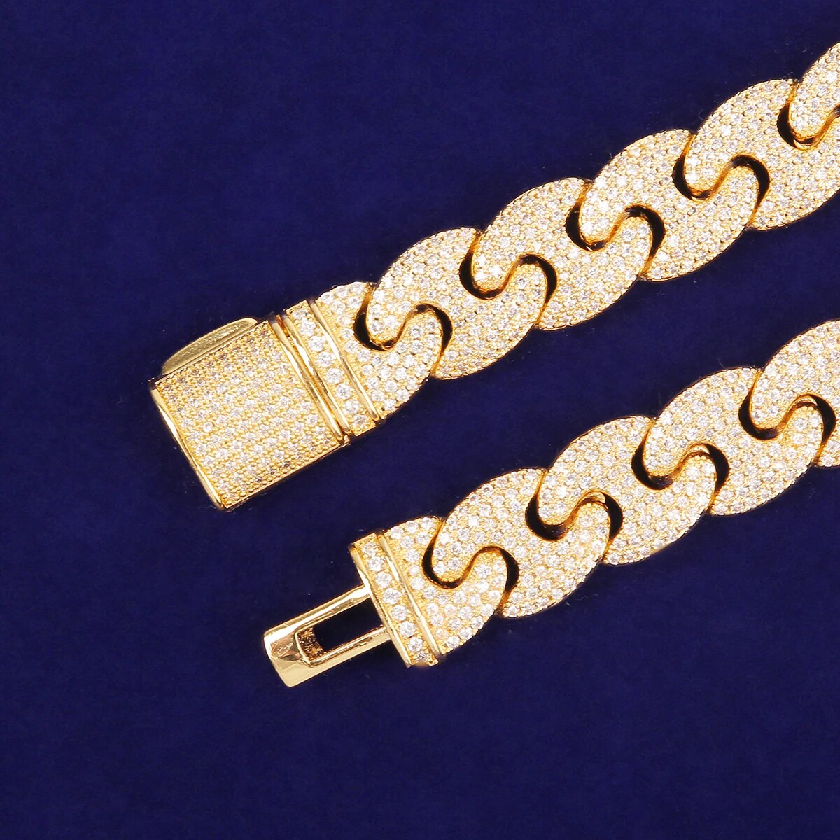 14MM CUBAN LINK ICED-OUT DIAMOND NECKLACE BRACELET SET