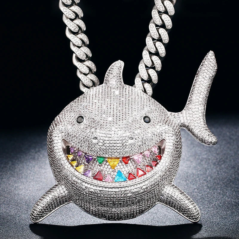 Big Head Shark Pendant Necklace - Icedgame & Co