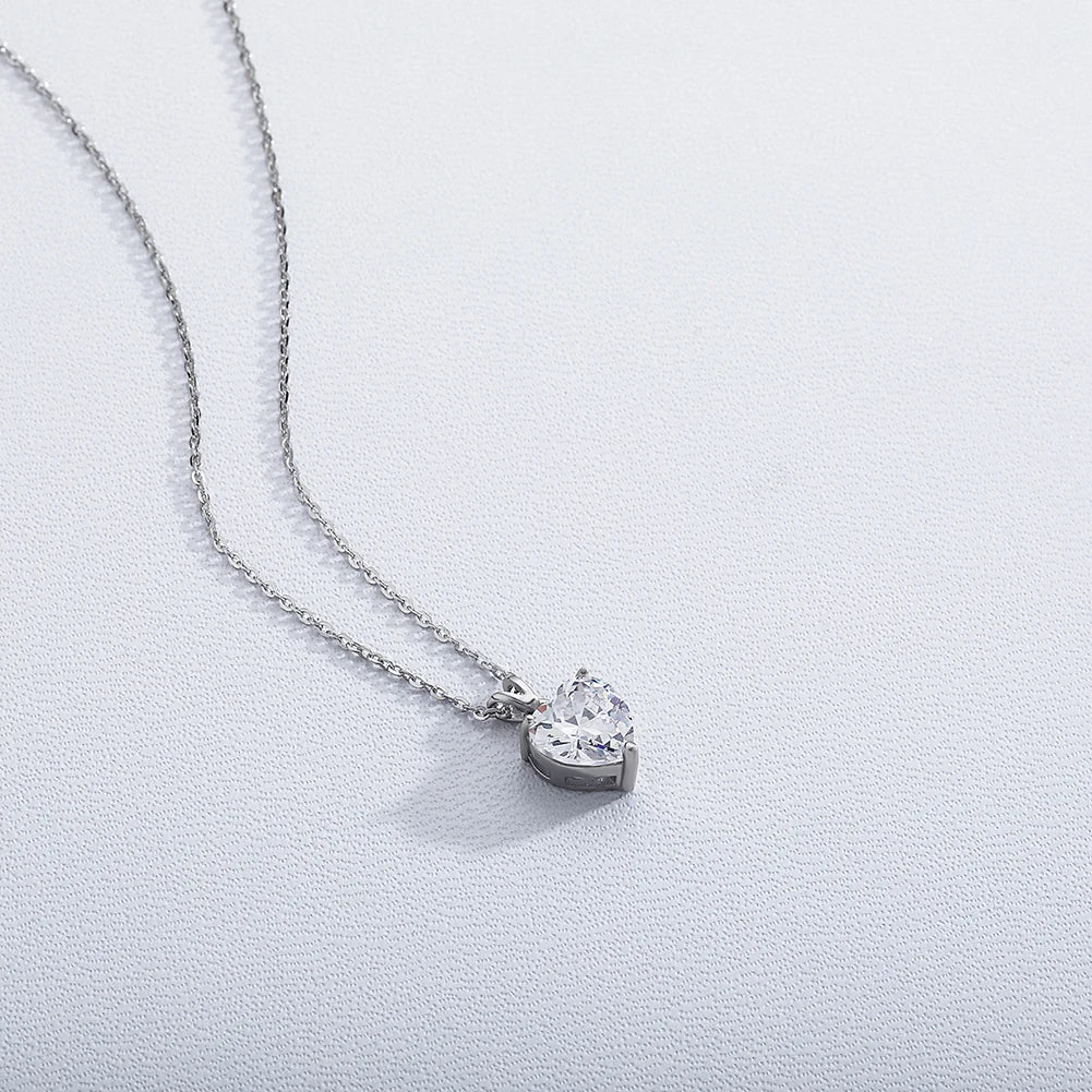 1.5 Carat Moissanite Heart Cut Diamond Necklace