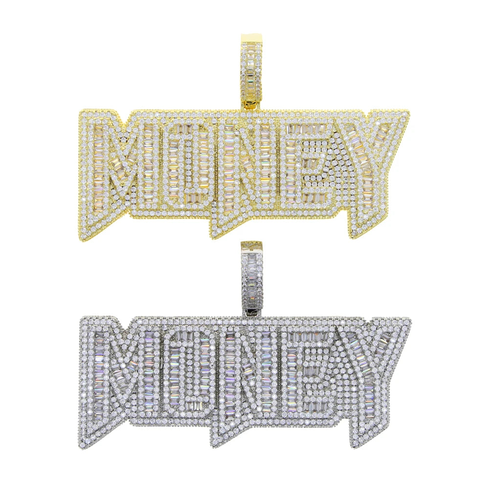 "MONEY" Letter Diamond Pendant