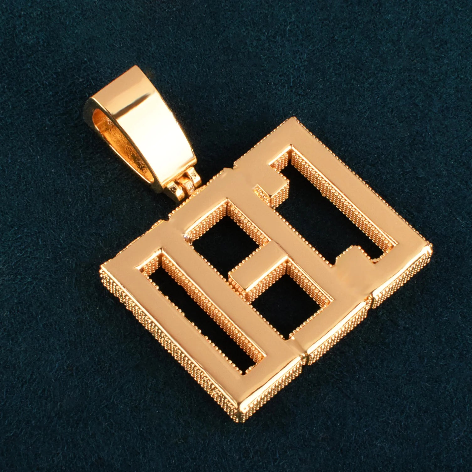 Custom Square Shape Block Letter Pendant - Icedgame & Co