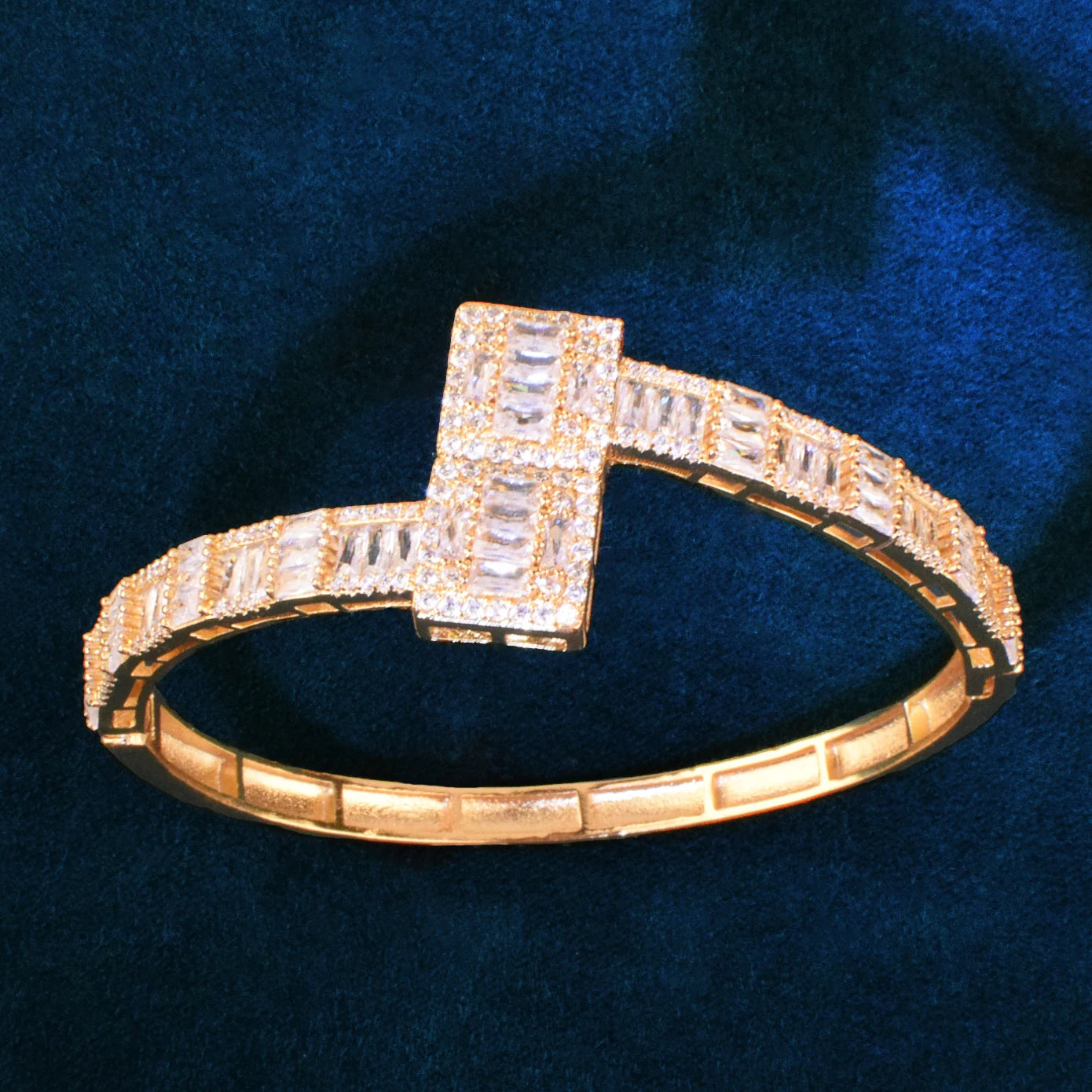 ICED OUT BAGUETTE SQUARE TENNIS BANGLE