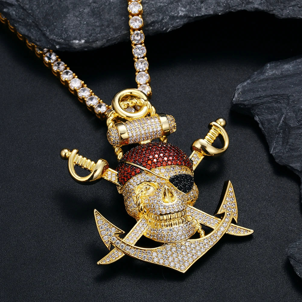 Iced Out Pirate Pendant