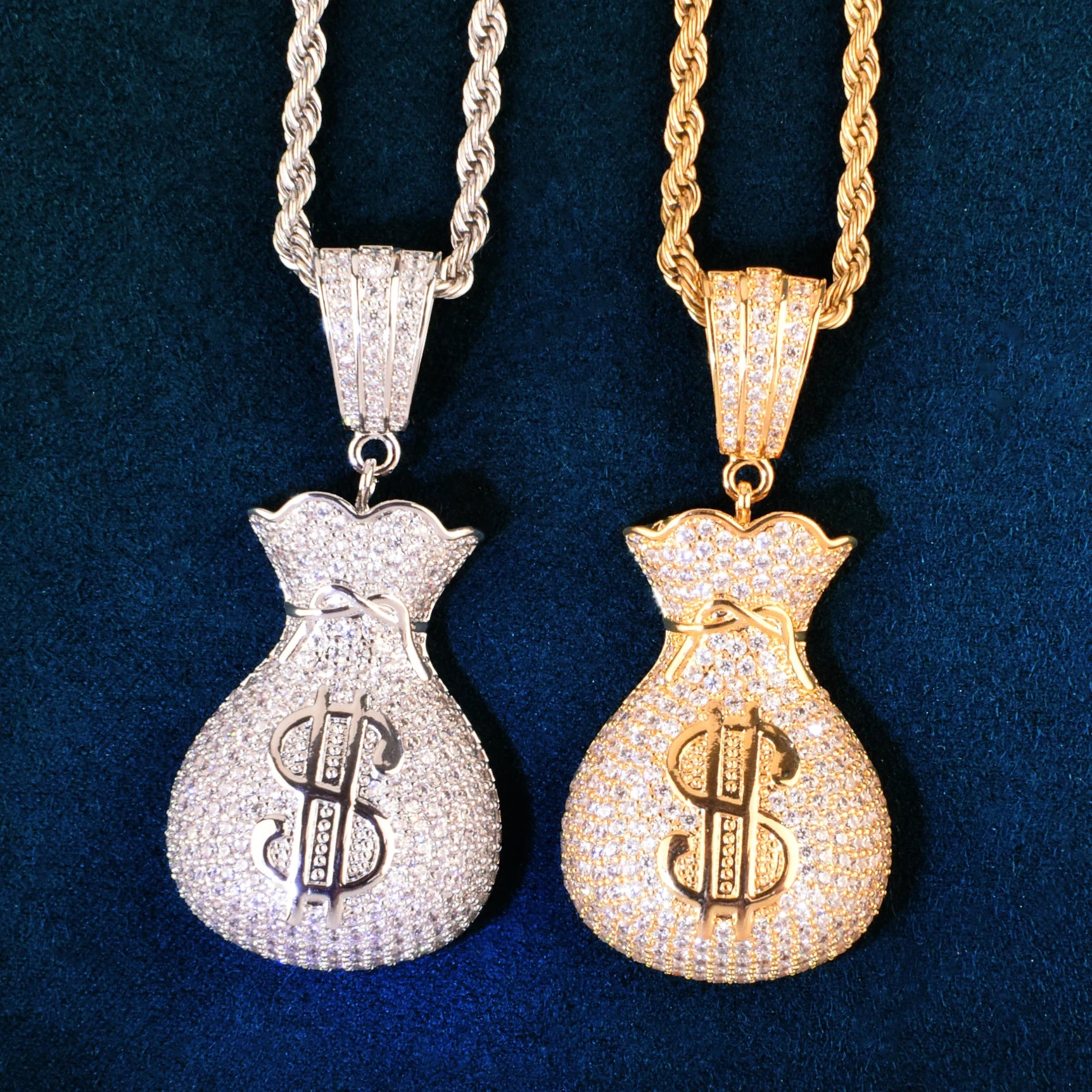 Dollar Money Sack Diamond Pendant