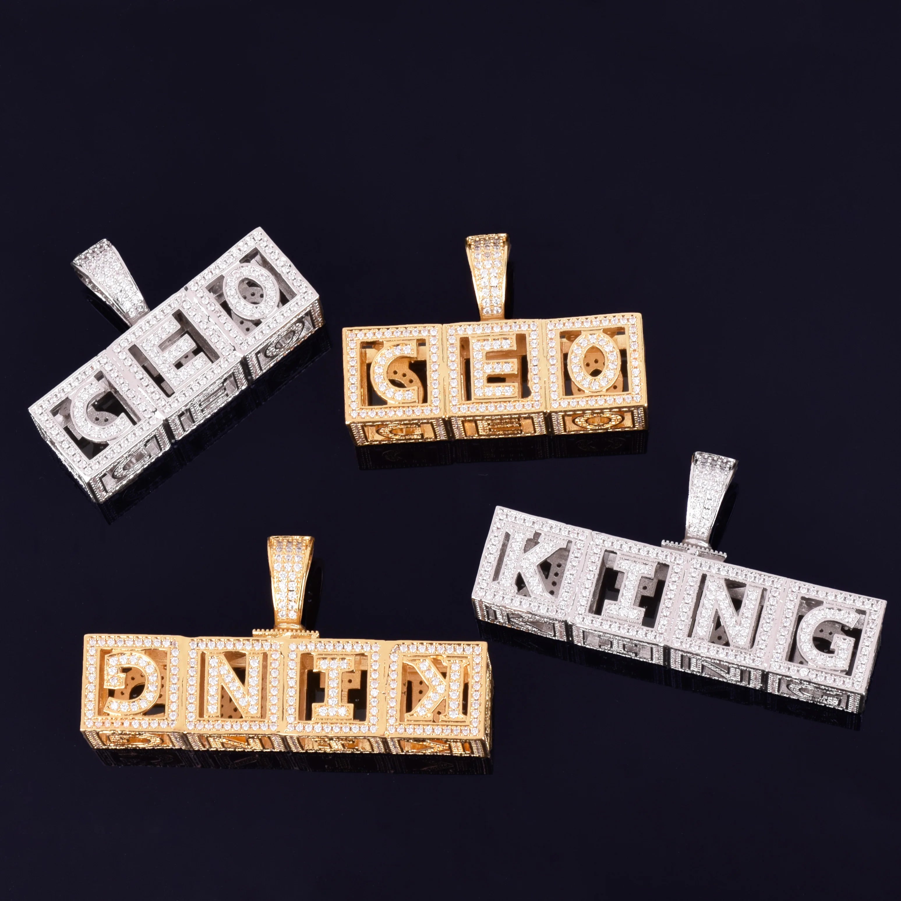 Hollow Custom Letter Pendant - Icedgame & Co