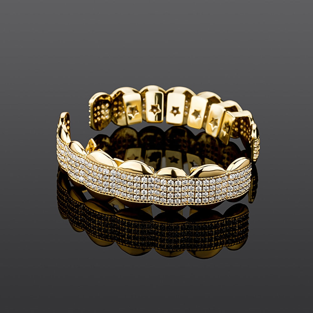 18K Iced Diamond Pave Set in Gold/White Gold