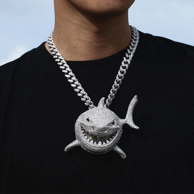 Big Head Shark Pendant Necklace - Icedgame & Co