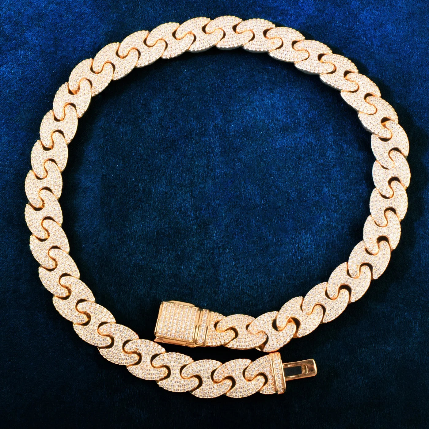 12mm Iced Mariner Cuban Link Necklace - 18K Gold Plated