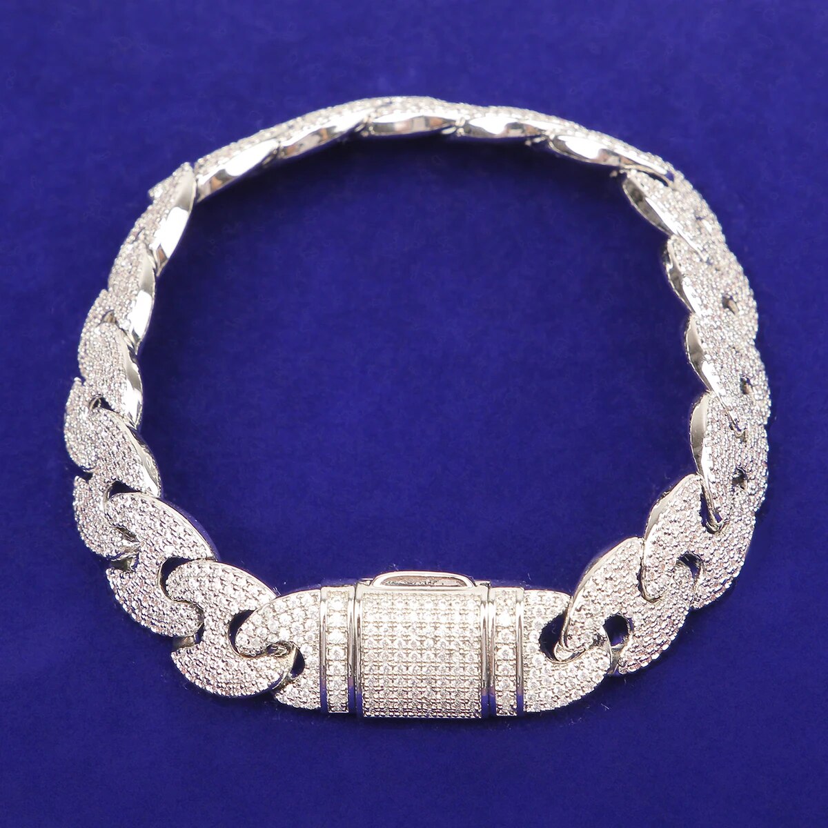 14MM CUBAN LINK ICED-OUT DIAMOND NECKLACE BRACELET SET