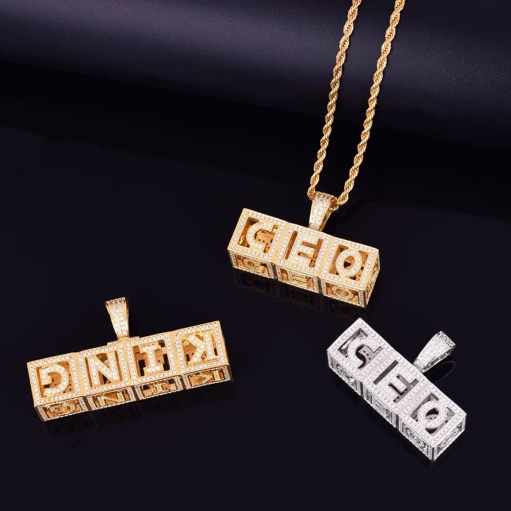 Hollow Custom Letter Pendant - Icedgame & Co