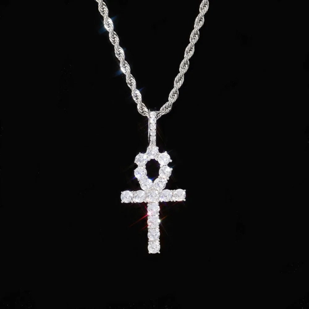 S925 Ankh Cross Pendant w/Chain