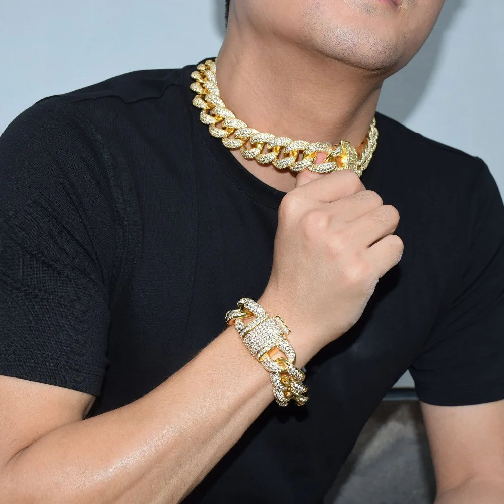 23MM Iced Out Big Boy Miami Cuban Link Chain Necklace