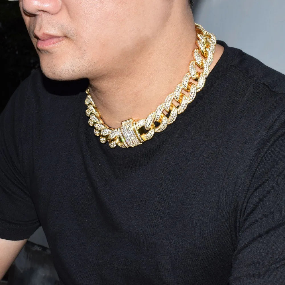 23MM Iced Out Big Boy Miami Cuban Link Chain Necklace