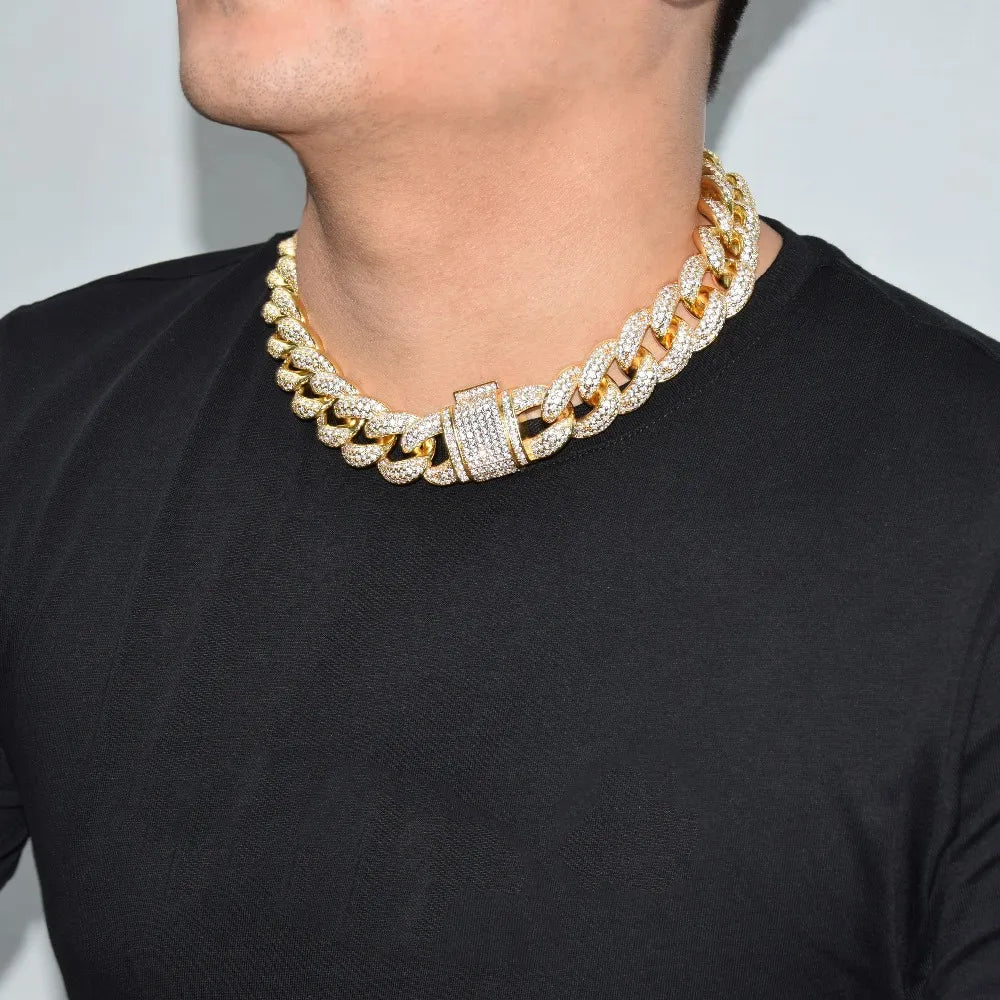 23MM Iced Out Big Boy Miami Cuban Link Chain Necklace