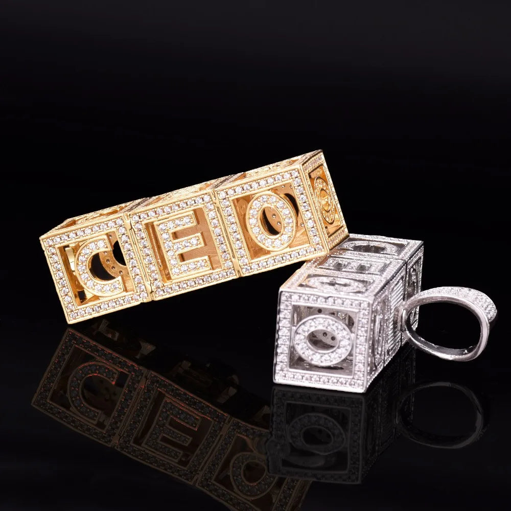 Hollow Custom Letter Pendant - Icedgame & Co