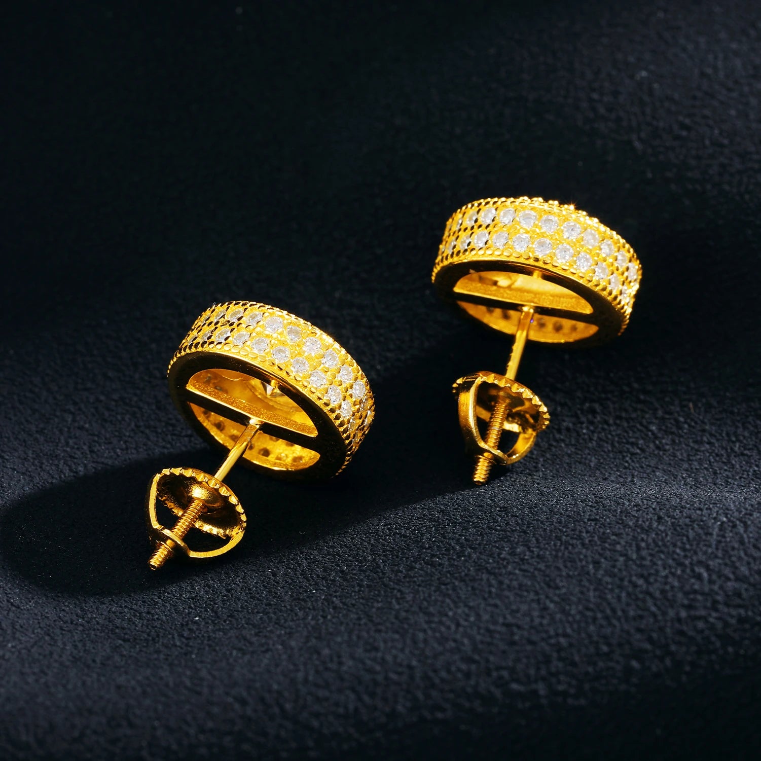 S925 Moissanite Round Diamond Pave Earrings