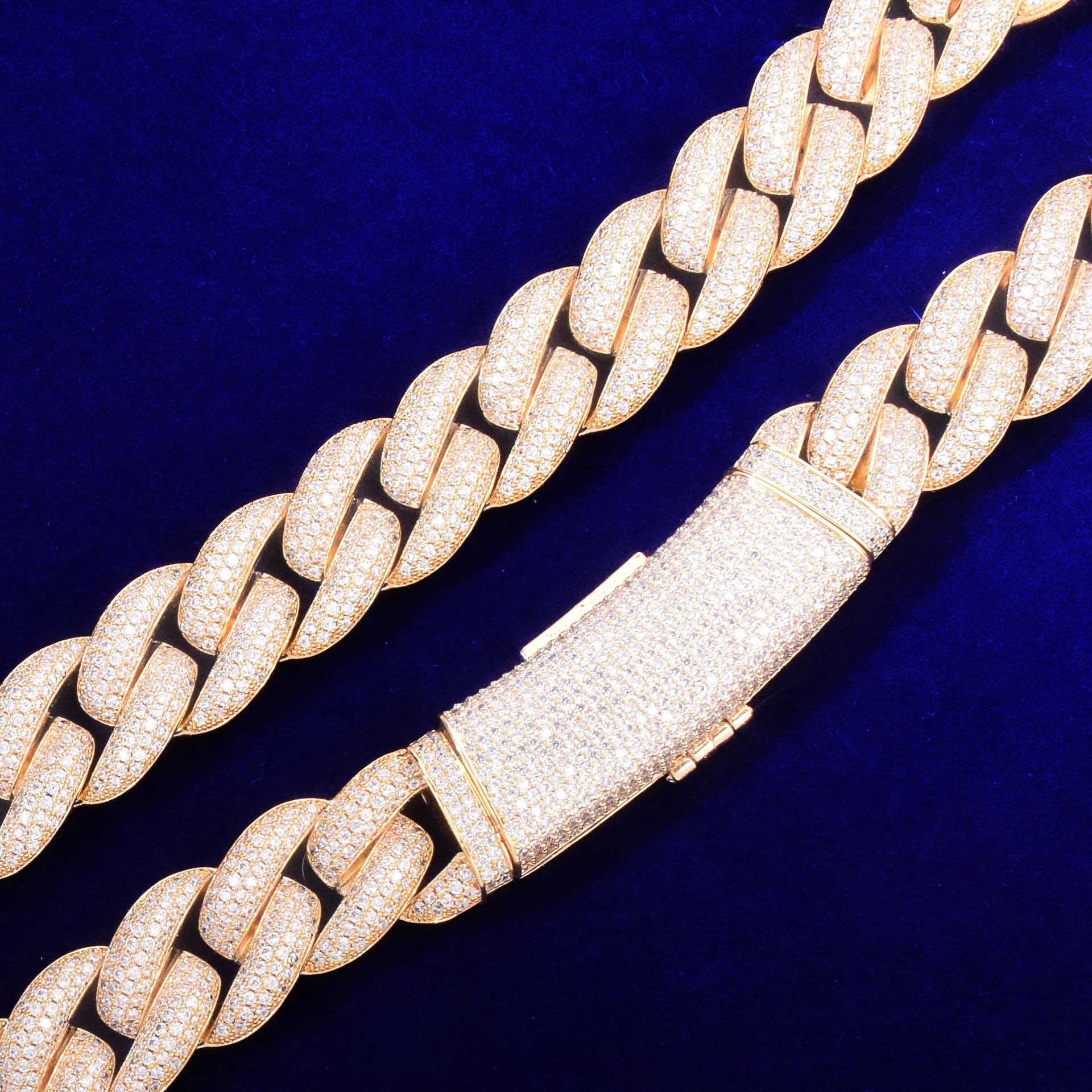20mm Miami Cuban Link Chain Necklace - Gold/White Gold